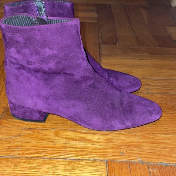 Vagabond Shoemaker Purple Olivia Suede Inside Zip Ankle Boots - Picture 7 of 8